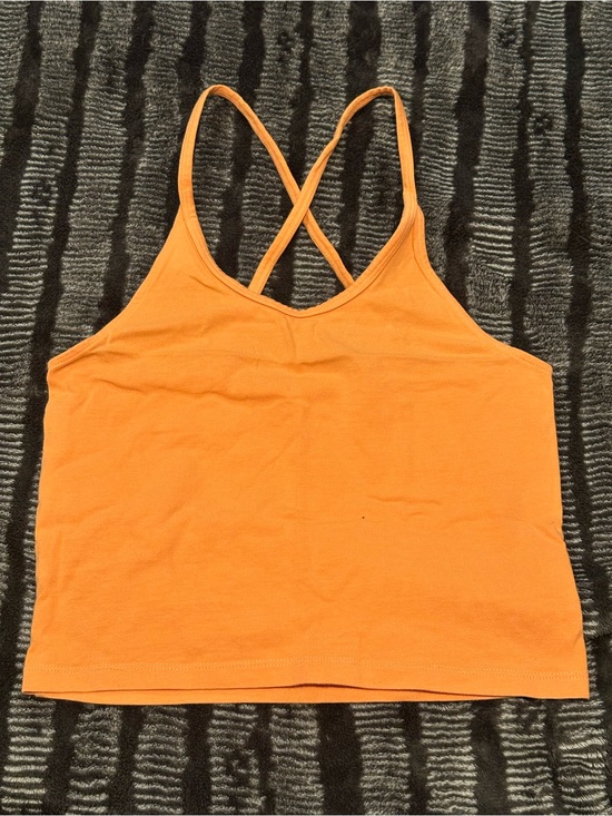 American Eagle Outfitters Tops - American Eagle Outfitters Orange Crisscross Strap Crop Tank